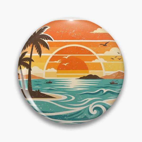 Item preview, Retro Sunset Paradise — Tropical Waves designed and sold by ivodanivan.