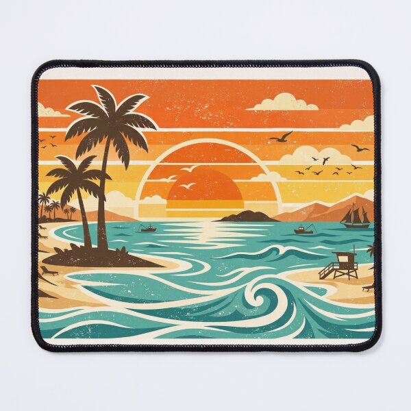 Item preview, Retro Sunset Paradise — Tropical Waves designed and sold by ivodanivan.