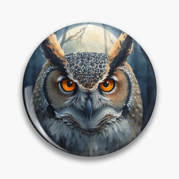 Item preview, Mystical Owl Watercolor Art | Dark Forest Moon Owl | Celestial Night Bird Gothic Design designed and sold by Biedroneczka.
