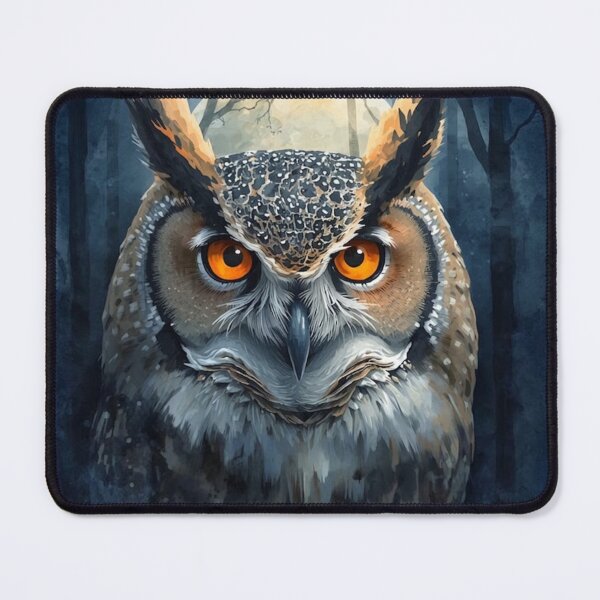 Item preview, Mystical Owl Watercolor Art | Dark Forest Moon Owl | Celestial Night Bird Gothic Design designed and sold by Biedroneczka.