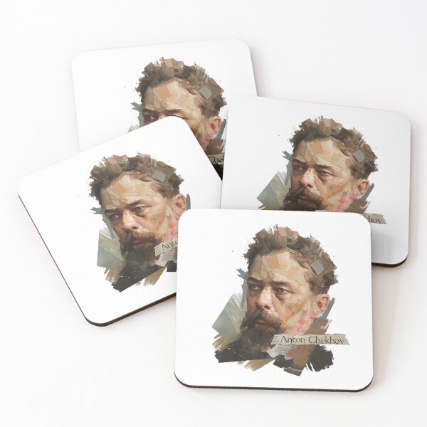 Item preview, Anton Chekhov – Literary Collage Portrait Art Print | Russian Short Story Theatre Poster designed and sold by OzzFrequency.