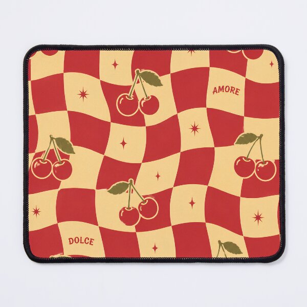 Item preview, Cherry Dolce Checkerboard – Retro Italian Summer Pattern | Vintage Cherry Aesthetic designed and sold by Fernhaven.