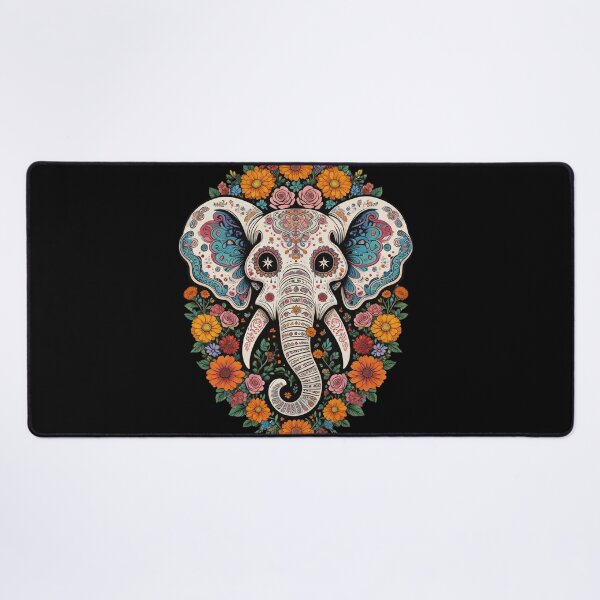 Item preview, Boho Elephant Mandala with colorful flowers designed and sold by WonderPiks.