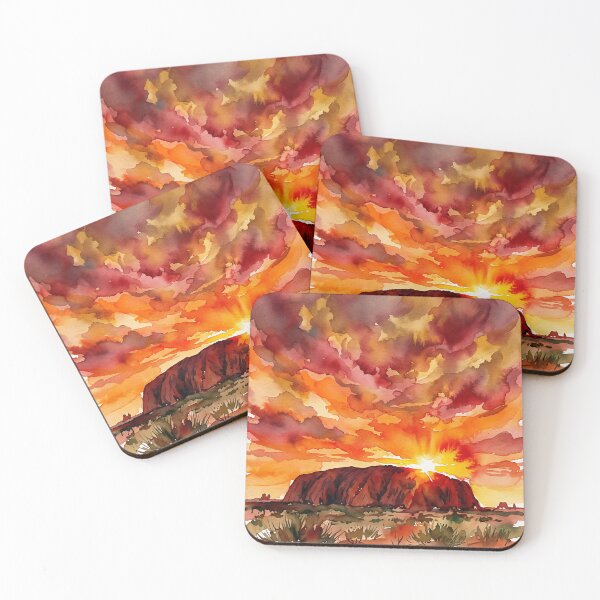 Item preview, Uluru Sunrise Australia — Watercolour Style  designed and sold by InkAndLatitude.