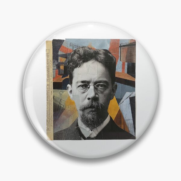 Item preview, Anton Chekhov – Literary Collage Portrait Art Print | Russian Short Story Theatre Poster designed and sold by OzzFrequency.