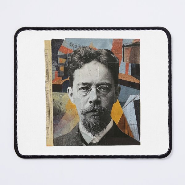Item preview, Anton Chekhov – Literary Collage Portrait Art Print | Russian Short Story Theatre Poster designed and sold by OzzFrequency.