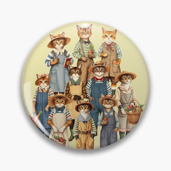 Item preview, Anthropomorphic Gardener Cats | Gift for Gardening Lover designed and sold by UnhingedBird.