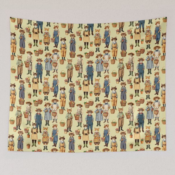 Item preview, Anthropomorphic Gardener Cats | Gift for Gardening Lover designed and sold by UnhingedBird.