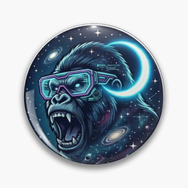 Item preview, Night Howl Wild and Free Moon Gorilla Space Emblem designed and sold by JeevanStickers.