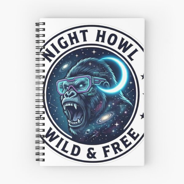 Item preview, Night Howl Wild and Free Moon Gorilla Space Emblem designed and sold by JeevanStickers.