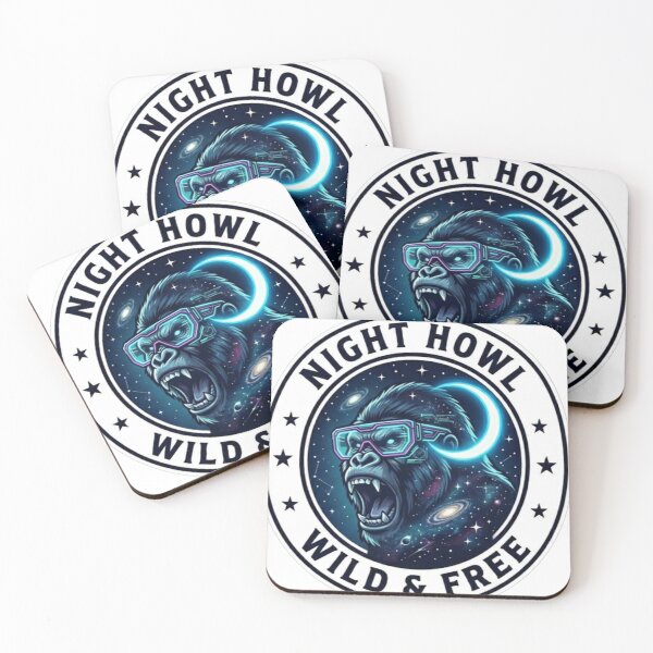 Item preview, Night Howl Wild and Free Moon Gorilla Space Emblem designed and sold by JeevanStickers.
