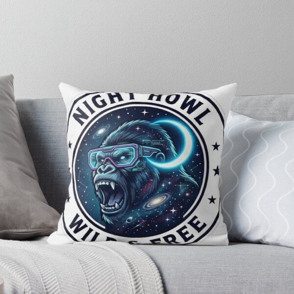 Item preview, Night Howl Wild and Free Moon Gorilla Space Emblem designed and sold by JeevanStickers.