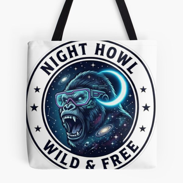 Item preview, Night Howl Wild and Free Moon Gorilla Space Emblem designed and sold by JeevanStickers.
