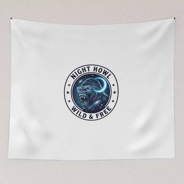 Item preview, Night Howl Wild and Free Moon Gorilla Space Emblem designed and sold by JeevanStickers.