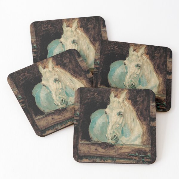 Item preview, White Horse Gazelle by Henri de Toulouse-Lautrec | Vintage Post-Impressionist Horse Wall Art Print designed and sold by artofuniverse.
