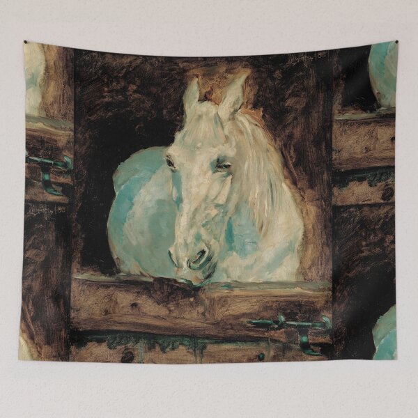 Item preview, White Horse Gazelle by Henri de Toulouse-Lautrec | Vintage Post-Impressionist Horse Wall Art Print designed and sold by artofuniverse.