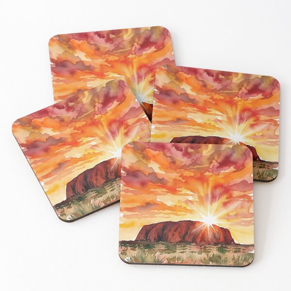 Item preview, Uluru Sunrise Australia — Watercolour Style Portrait  designed and sold by InkAndLatitude.