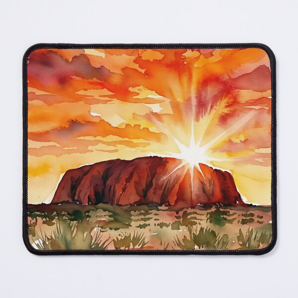 Item preview, Uluru Sunrise Australia — Watercolour Style Portrait  designed and sold by InkAndLatitude.