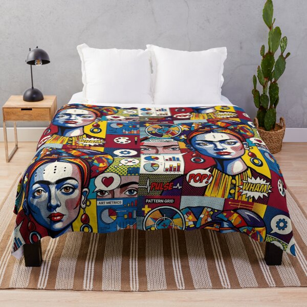 Item preview, Pop Art Graphic Woman Portrait Frida Kahlo Colorful Festival designed and sold by G-M-Designs.