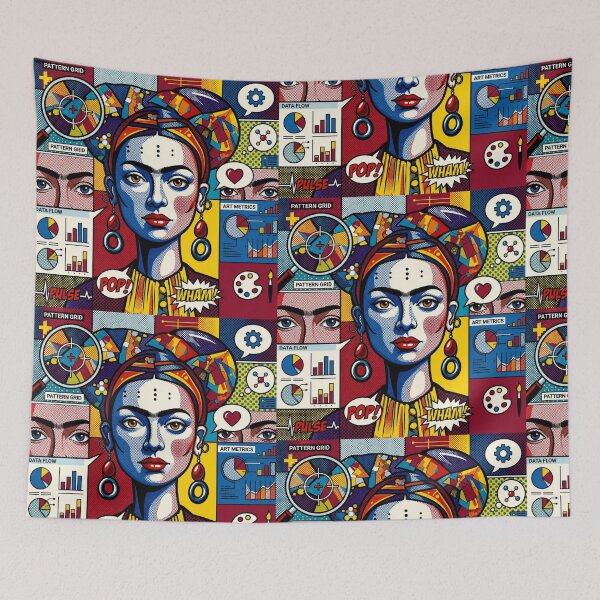 Item preview, Pop Art Graphic Woman Portrait Frida Kahlo Colorful Festival designed and sold by G-M-Designs.