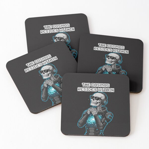 Item preview, Cyberpunk Pixel Art Robot Skeleton Galaxy "Cosmos Resides Within" designed and sold by Cipher & Soul.