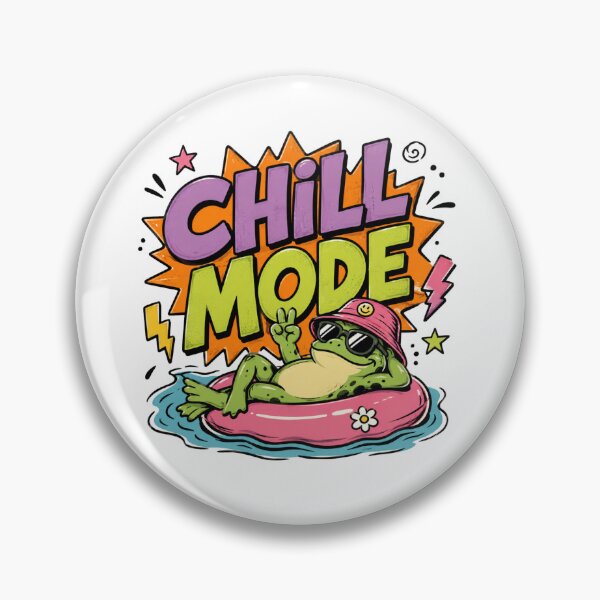 Item preview, Chill Mode Funny Aesthetic Frog Sticker and Apparel designed and sold by PeplumiArt.