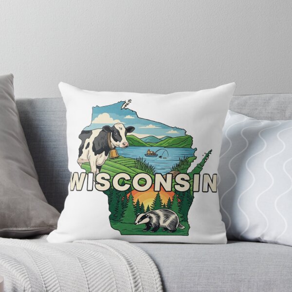 Item preview, Wisconsin Retro State Pride Cow & Badger Design designed and sold by NCalNoveltees.