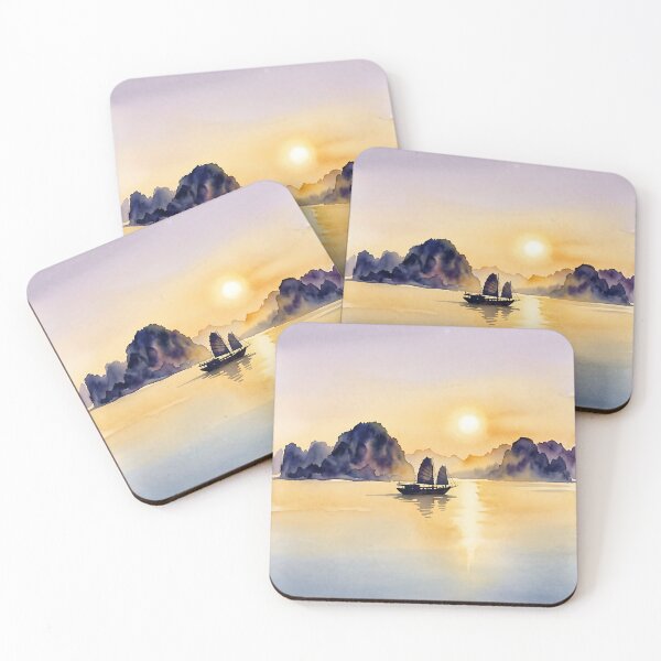 Item preview, Ha Long Bay Sunset — Watercolour Style designed and sold by InkAndLatitude.
