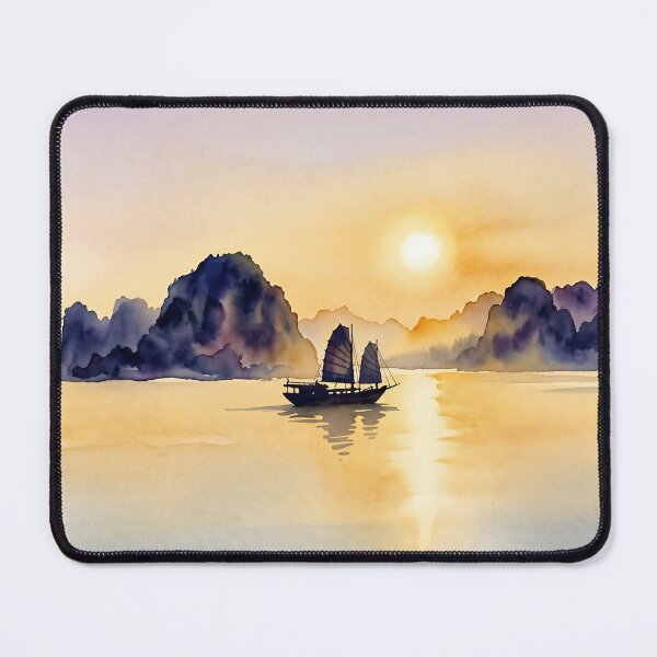 Item preview, Ha Long Bay Sunset — Watercolour Style designed and sold by InkAndLatitude.