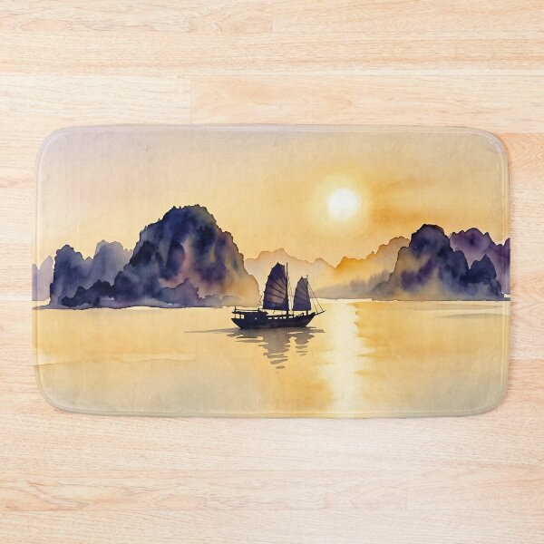 Item preview, Ha Long Bay Sunset — Watercolour Style designed and sold by InkAndLatitude.