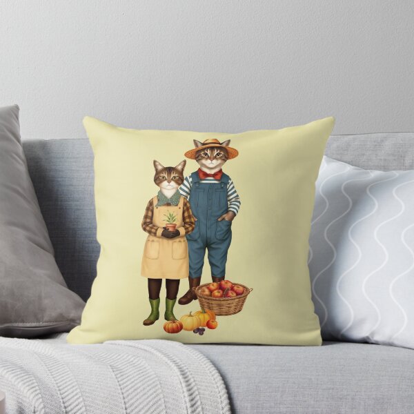 Item preview, Anthropomorphic Cat Gardener Duo | Gift for Gardening Lover designed and sold by UnhingedBird.