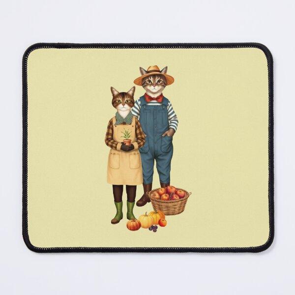 Item preview, Anthropomorphic Cat Gardener Duo | Gift for Gardening Lover designed and sold by UnhingedBird.