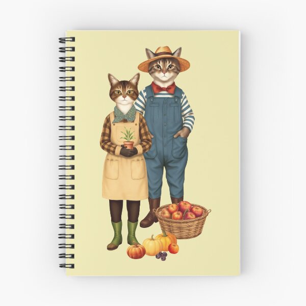 Item preview, Anthropomorphic Cat Gardener Duo | Gift for Gardening Lover designed and sold by UnhingedBird.