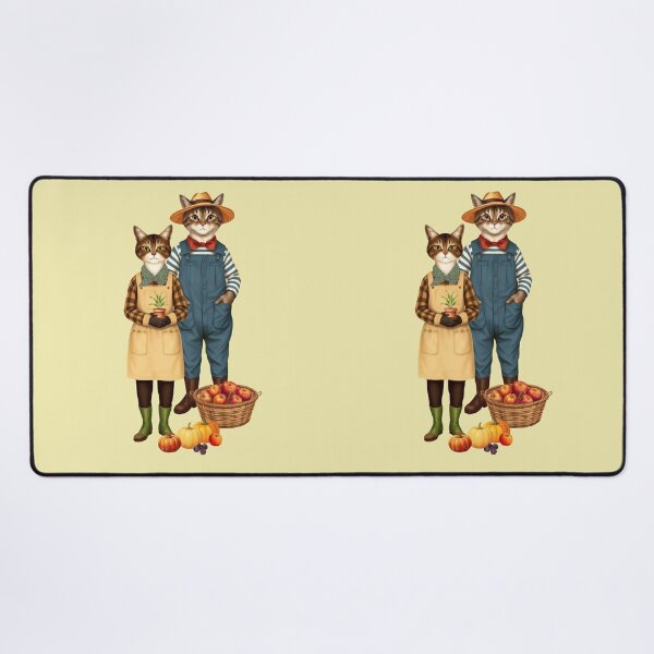 Item preview, Anthropomorphic Cat Gardener Duo | Gift for Gardening Lover designed and sold by UnhingedBird.