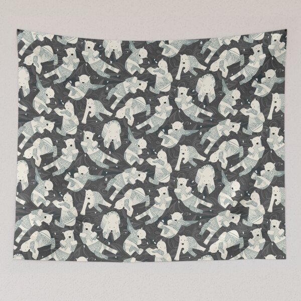 Item preview, arctic polar bears charcoal designed and sold by scrummy.