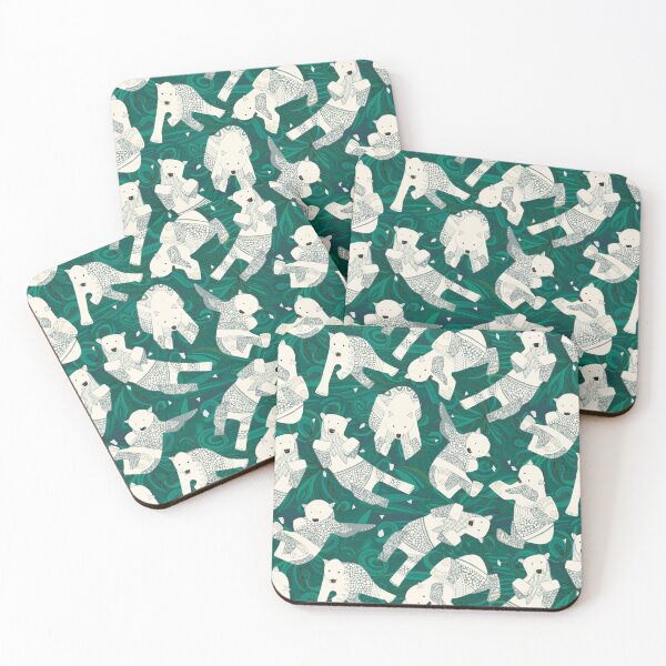 Item preview, arctic polar bears green designed and sold by scrummy.