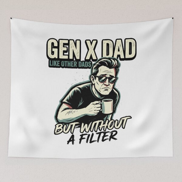 Item preview, Gen X Dad Unfiltered Funny Father Attitude Retro Vintage Meme Humor designed and sold by get55shirt.