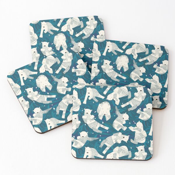 Item preview, arctic polar bears blue designed and sold by scrummy.