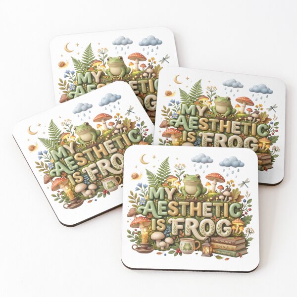 Item preview, My Aesthetic Is Frog Cottagecore Mood Board Art designed and sold by pradeepvisuals.
