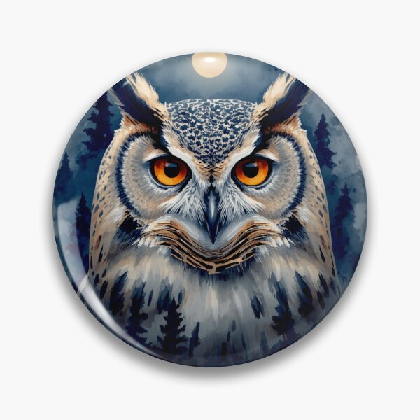 Item preview, Mystical Owl Watercolor Art | Dark Forest Moon Owl | Celestial Night Bird Gothic Design designed and sold by Biedroneczka.