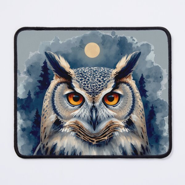 Item preview, Mystical Owl Watercolor Art | Dark Forest Moon Owl | Celestial Night Bird Gothic Design designed and sold by Biedroneczka.