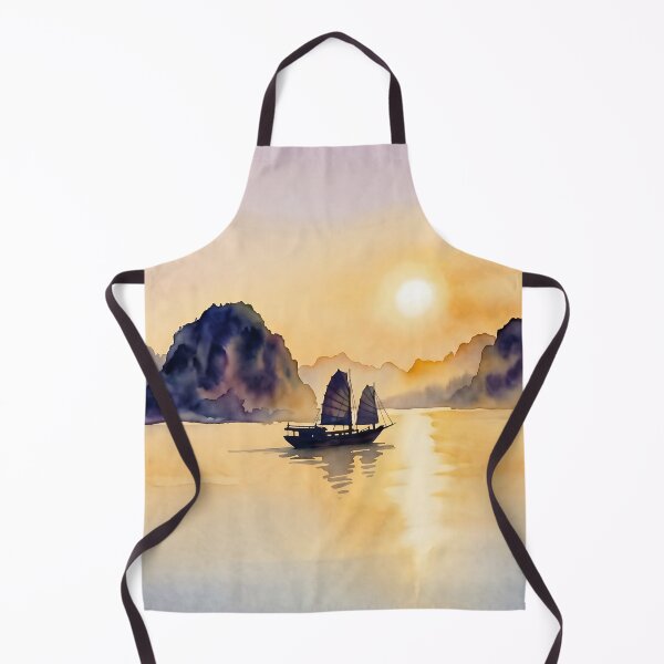 Item preview, Ha Long Bay Sunset — Watercolour Style Portrait designed and sold by InkAndLatitude.