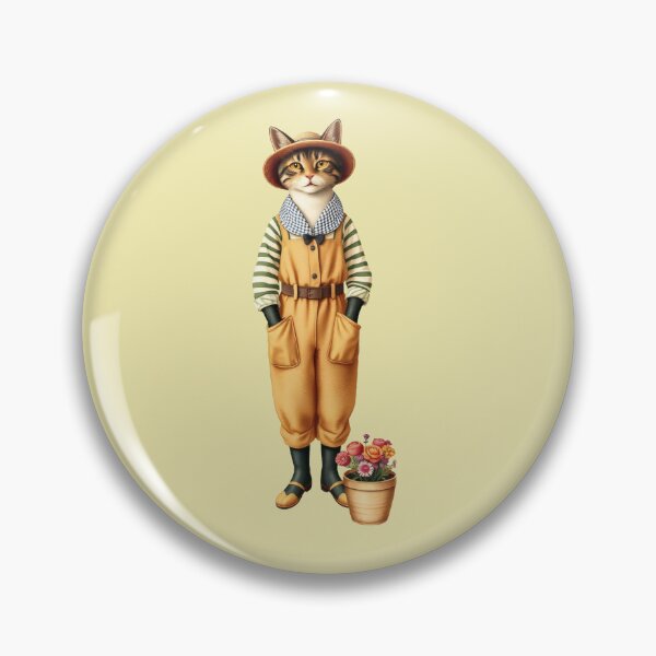 Item preview, Anthropomorphic Cat Gardener | Gift for Gardening Lover designed and sold by UnhingedBird.