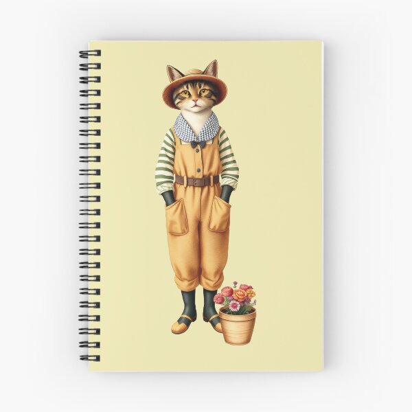Item preview, Anthropomorphic Cat Gardener | Gift for Gardening Lover designed and sold by UnhingedBird.