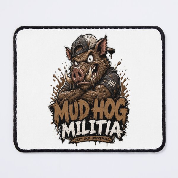 Item preview, Mud Hog Militia Streetwear Mascot designed and sold by ELVIN DESIGNS.