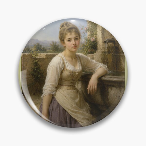 Item preview, A young lady at fountain in the style of William A Bouguereau designed and sold by Collector-RB.