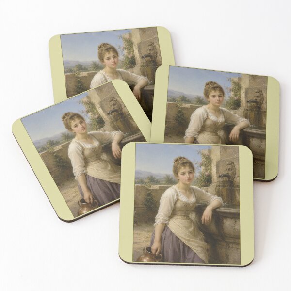 Item preview, A young lady at fountain in the style of William A Bouguereau designed and sold by Collector-RB.