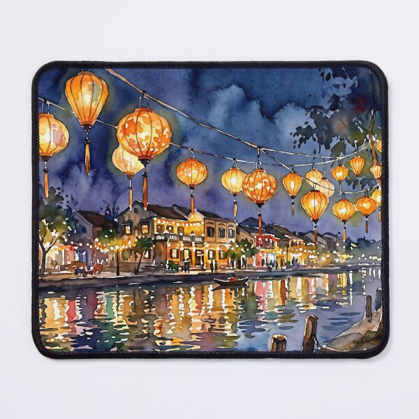 Item preview, Hoi An Lanterns Vietnam — Watercolour Style designed and sold by InkAndLatitude.