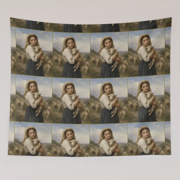 Item preview, Shepherdess with lamb in style of W A Bouguerearu designed and sold by Collector-RB.