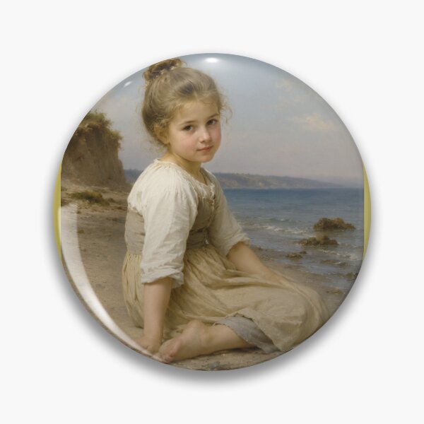 Item preview, In the style of W A Bouguereau a young girl on a sandy beach designed and sold by Collector-RB.